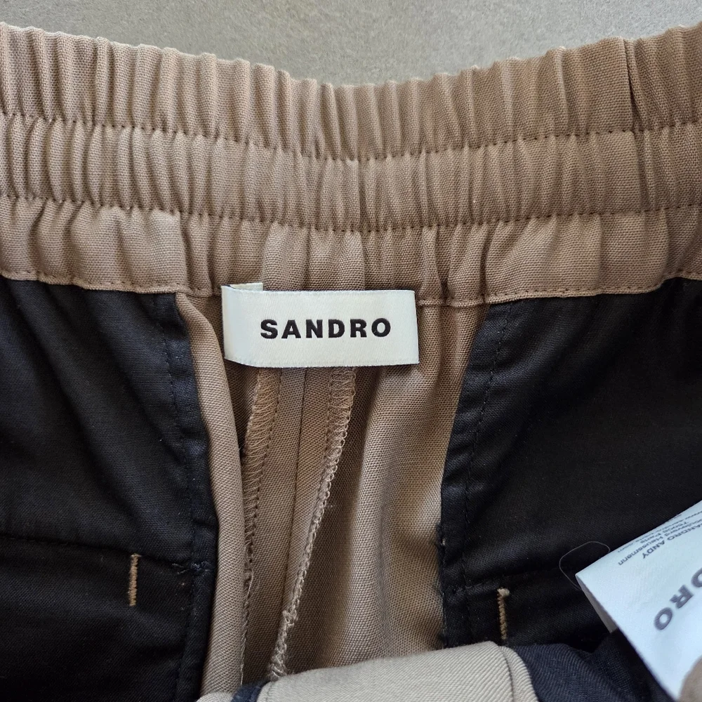 Sandro Mens Wool Blend New Alpha Cargo Trousers Size 30 NWT $445 Olive Green